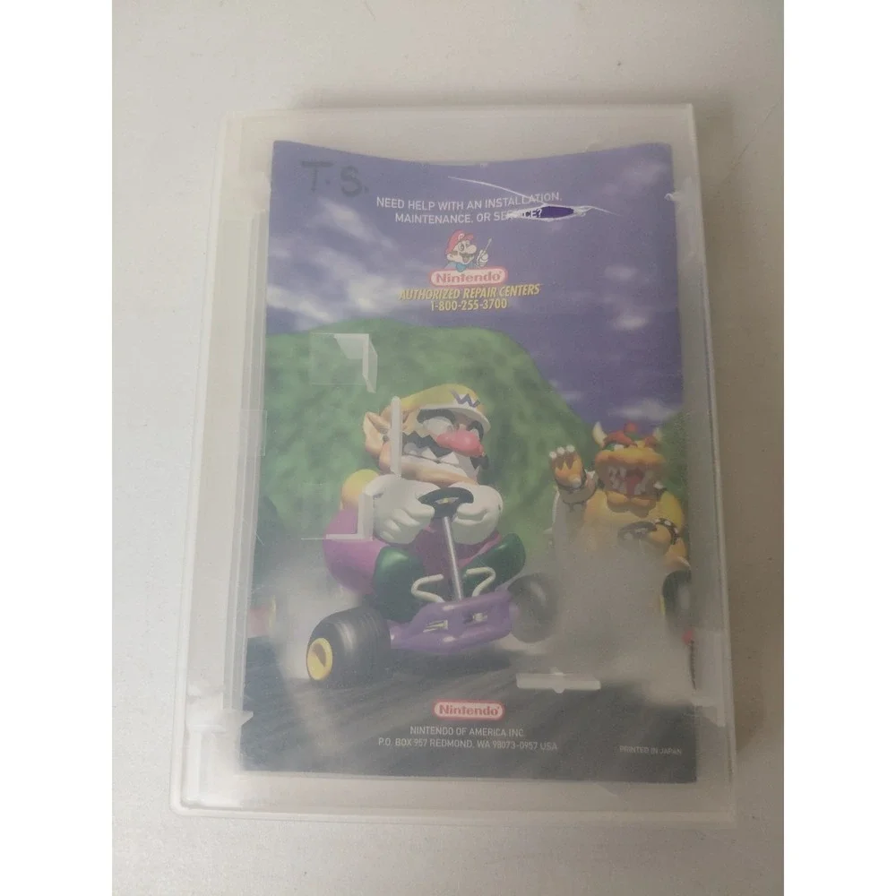 Mario Kart 64 Manual With OEM Nintendo 64 Clear Plastic Case Crack In Back